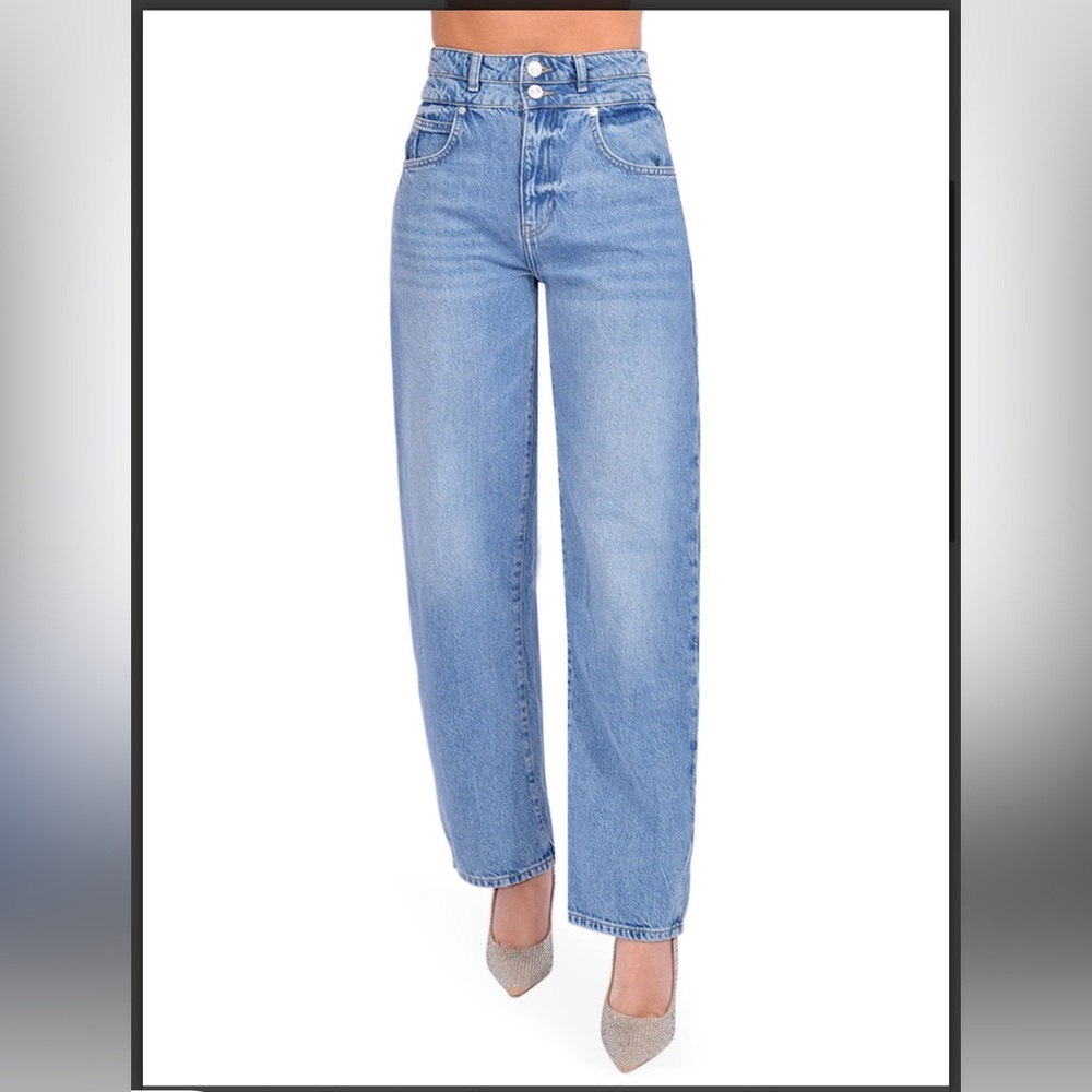 Frame Long Waist Double Barrel Jeans